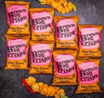 8× Brambůrky Brown Bag Crisps - krevety a limetka 40 g