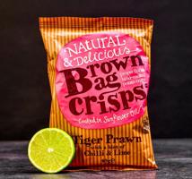 Brambůrky Brown Bag Crisps - krevety a limetka 40 g
