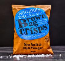 Brambůrky Brown Bag Crisps - mořská sůl a ocet 40 g