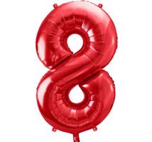 Červený fóliový balónek ve tvaru číslice ''8''