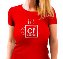 Manboxeo Dámské tričko s potiskem “Chemická značka kávy”