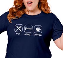Manboxeo Dámské tričko s potiskem “Eat, Sleep, Coffee”