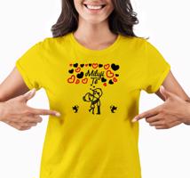 Manboxeo Dámské tričko s potiskem “Miluji tě” - černá srdíčka