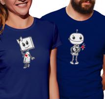 Manboxeo Dámské tričko s potiskem “Roztomilí roboti”