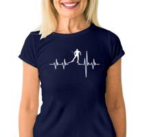 Manboxeo Dámské tričko s potiskem "Srdeční tep Běžky"