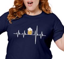 Manboxeo Dámské tričko s potiskem "Srdeční tep Pivo"