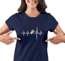 Manboxeo Dámské tričko s potiskem "Srdeční tep Plavání"