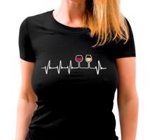 Manboxeo Dámské tričko s potiskem “Vinný srdeční tep”