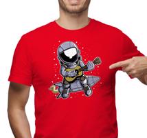 Manboxeo Pánské tričko s potiskem “Astronaut na raketě s kytarou”