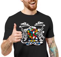 Manboxeo Pánské tričko s potiskem “Gangsta Rubikova kostka”