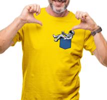 Manboxeo Pánské tričko s potiskem "Opilý astronaut v kapsičce"