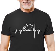 Manboxeo Pánské tričko s potiskem "Srdeční tep Autobus"