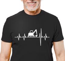 Manboxeo Pánské tričko s potiskem "Srdeční tep Bagr"