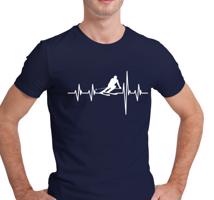 Manboxeo Pánské tričko s potiskem "Srdeční tep Lyže"