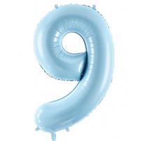 Modrý fóliový balónek ve tvaru číslice ''9''