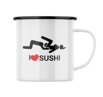Plecháček s potiskem I ❤ sushi