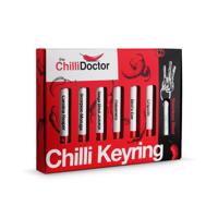 The Chilli Doctor - Chilli box s nerezovou klíčenkou 6 x 9 g