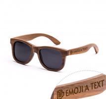 Dřevěné sluneční brýle Wood černé, ořech - s gravírováním