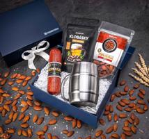 Giftboxeo dárkový box (royal blue) - Pro pivaře + chladící půllitr