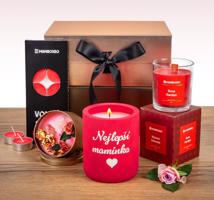 Giftboxeo pro maminku plné svíček - růže + gravírování