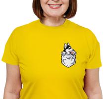 Manboxeo Dámské tričko s potiskem "Husky v kapsičce"