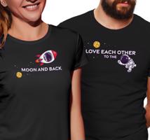 Manboxeo Dámské tričko s potiskem “Love each other to the Moon and back”