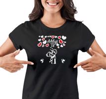 Manboxeo Dámské tričko s potiskem “Miluji tě” - bílá srdíčka