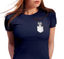 Manboxeo Dámské tričko s potiskem "Sova v kapsičce"