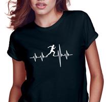 Manboxeo Dámské tričko s potiskem "Srdeční tep Běh"