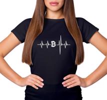 Manboxeo Dámské tričko s potiskem "Srdeční tep Bitcoin"