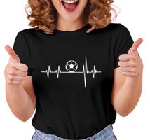 Manboxeo Dámské tričko s potiskem "Srdeční tep Fotbal"