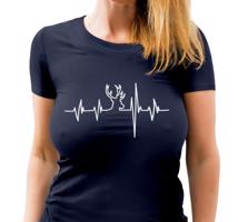 Manboxeo Dámské tričko s potiskem "Srdeční tep Jelen"