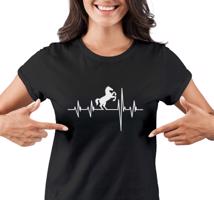 Manboxeo Dámské tričko s potiskem "Srdeční tep Kůň"