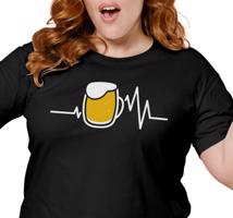 Manboxeo Dámské tričko s potiskem “Tep srdce s pivem”