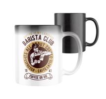 Manboxeo Magický keramický hrnek s potiskem Barista club 325 ml