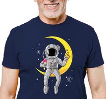 Manboxeo Pánské tričko s potiskem “Astronaut se zmrzlinou a pizzou”