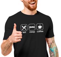 Manboxeo Pánské tričko s potiskem “Eat, Sleep, Coffee”