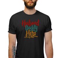 Manboxeo Pánské tričko s potiskem “Husband, Daddy, Hero”
