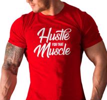 Manboxeo Pánské tričko s potiskem “Hustle for that Muscle”