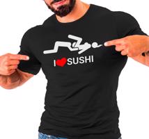 Manboxeo Pánské tričko s potiskem “I️♥️Sushi”