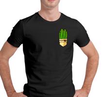 Manboxeo Pánské tričko s potiskem "Kaktus v kapsičce"