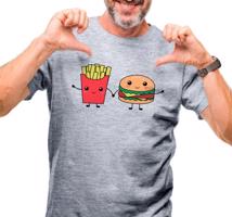 Manboxeo Pánské tričko s potiskem “Kamarádi hranolky a burger”