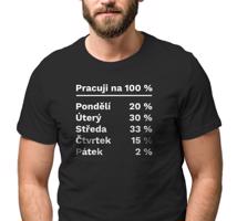 Manboxeo Pánské tričko s potiskem “Pracuji na 100 %”