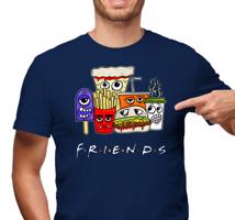Manboxeo Pánské tričko s potiskem "Přátelé fast foodu"