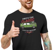 Manboxeo Pánské tričko s potiskem “Ride the Classic, zelené auto"