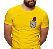 Manboxeo Pánské tričko s potiskem "Růže v kapsičce"
