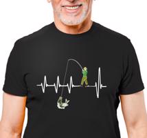 Manboxeo Pánské tričko s potiskem “Rybářský tep srdce”