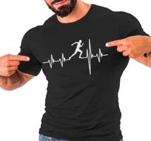 Manboxeo Pánské tričko s potiskem "Srdeční tep Běh"