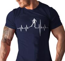 Manboxeo Pánské tričko s potiskem "Srdeční tep Běžky"
