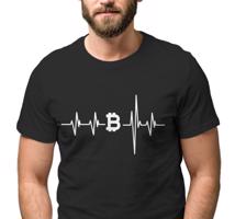 Manboxeo Pánské tričko s potiskem "Srdeční tep Bitcoin"